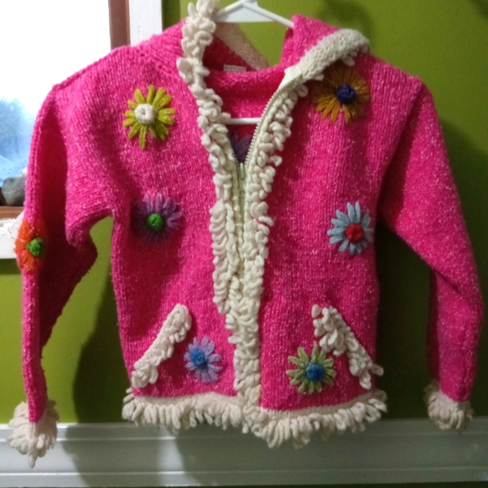 Elf Flower Power Hooded Knitted Jacket